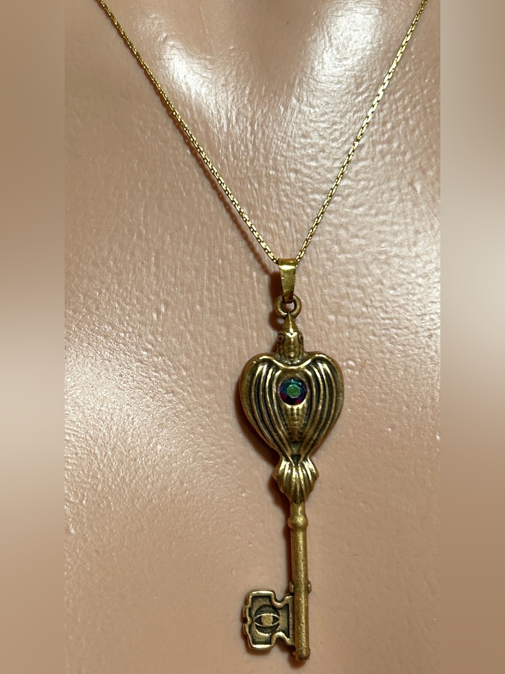 Alex and Ani Gold Cobra Key Pendant Necklace